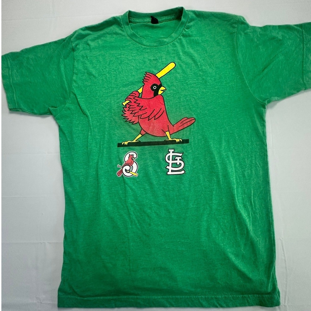 St Louis Cardinals Coca-Cola‎ Green Graphic T-Shirt Fredbird MLB Mens Large